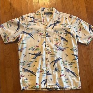 Ralph Lauren Vintage Men’s Airplane Print Shirt Sz M